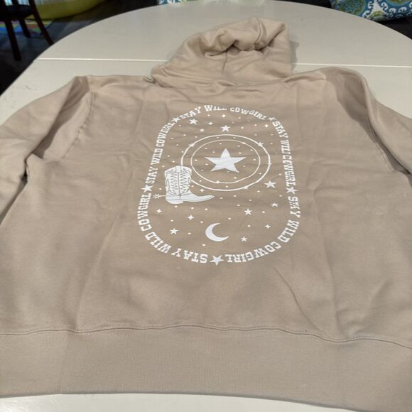 Womens Stay Wild Cowgirl Hoodie Tan by Wild Fable - Size XL - NWT - Picture 7 of 11